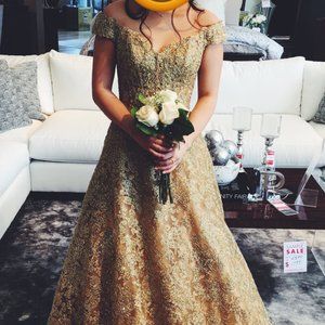 Sherri Hill Gold Long Ball Gown